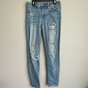 American Eagle Outfitters High Rise Ripped Skinny Jeans